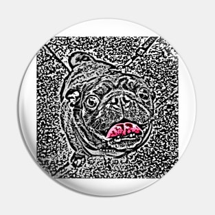 Pugster #2 in Black & White Pin