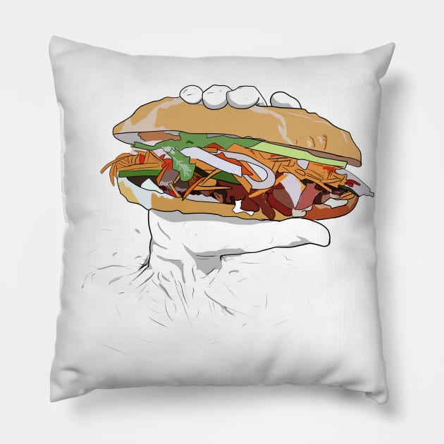 Banh mi roll Pillow by DopamineDumpster