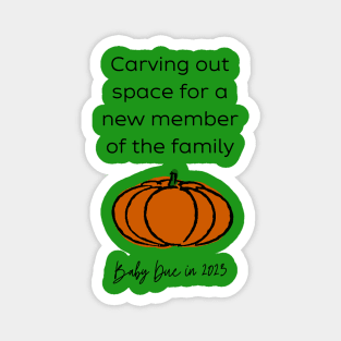 Pumpkin Baby Announcement (Black Year) Magnet