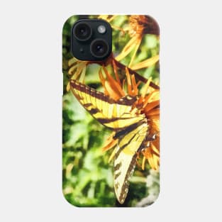 Butterflies - Tiger Swallowtail on Yellow Wildflower Phone Case