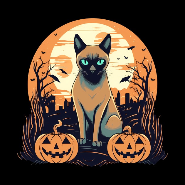 Tonkinese Cat Halloween, Cat Lover by dukito