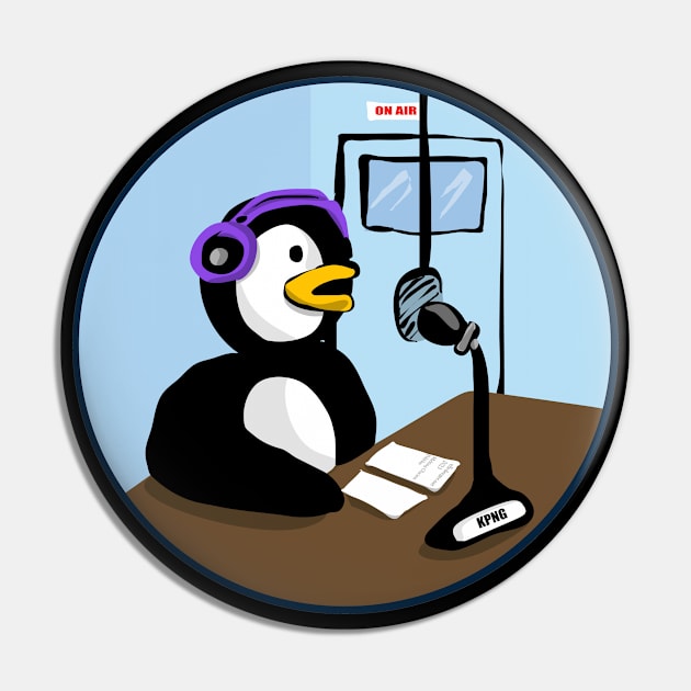 Talk Radio Penguin Pin by BluegirlGraphics