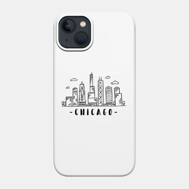 Chicago Illinois Skyline Architecture Cityscape - Chicago - Phone Case