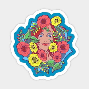 Emblematic Flower Woman Magnet