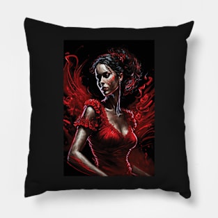 Captivating Tango: The Seduction of a Woman in Red Pillow