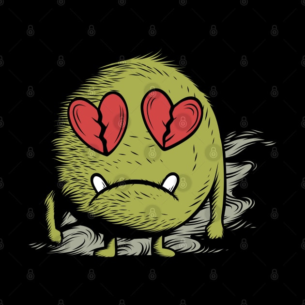 broken heart art monster by Mako Design 