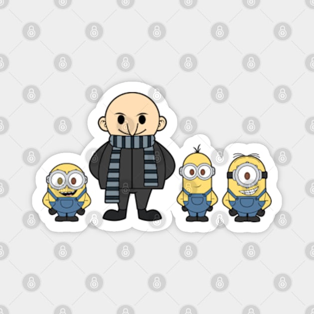 Gru and Minions Chibi Magnet by mighty corps studio