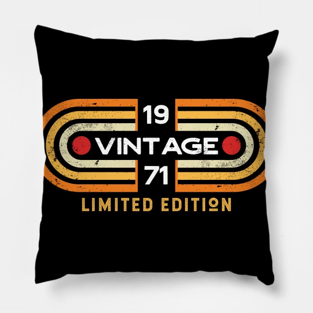 Vintage 1971 | Retro Video Game Style Pillow by SLAG_Creative