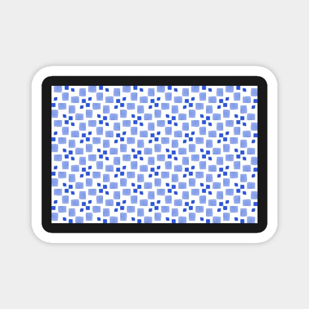 Watercolor Cobalt Blue Diamond Pattern Magnet by gloobella