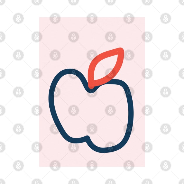 Apple Minimal Lines, Nursery Decor by Colorable