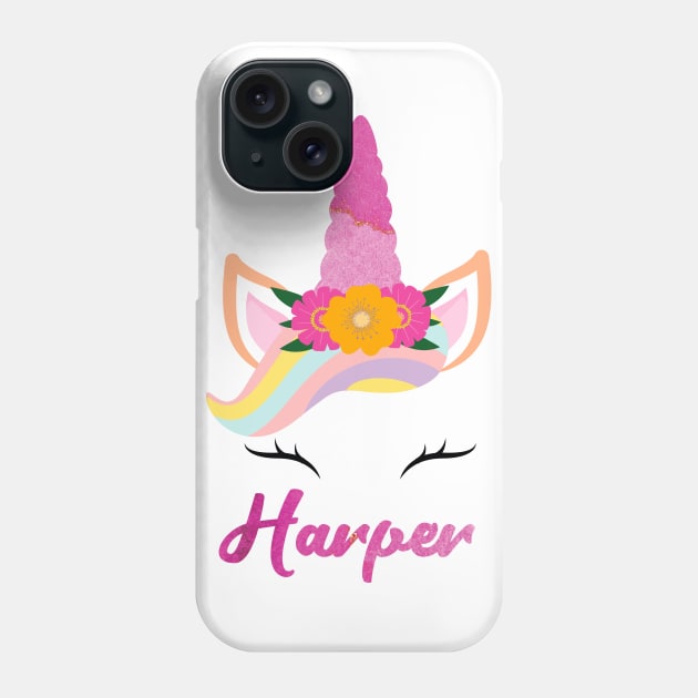 Name harper unicone awesome gift Phone Case by Gaming champion