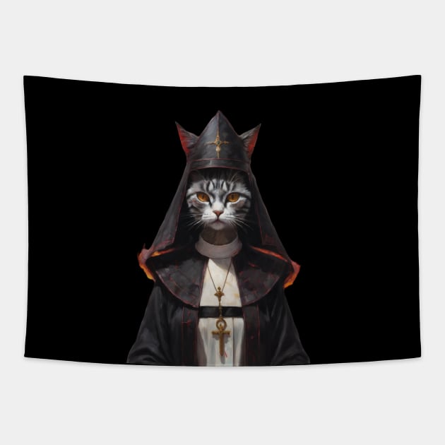 Nun cat design Tapestry by nonagobich