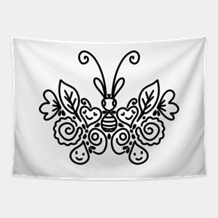 Butterfly fun doodle art Tapestry