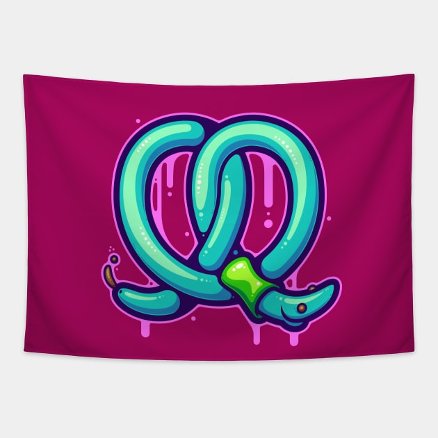 Pretzel Worm Tapestry by ArtisticDyslexia