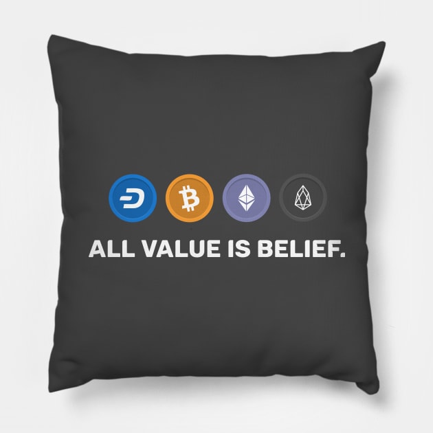 All Value is Belief Crypto Pillow by Immunitee