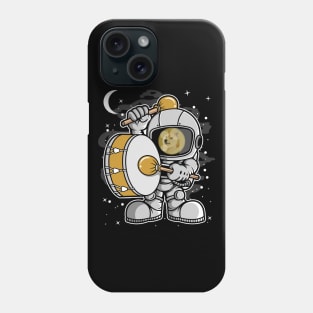 Astronaut Drummer Dogecoin DOGE Coin To The Moon Crypto Token Cryptocurrency Blockchain Wallet Birthday Gift For Men Women Kids Phone Case