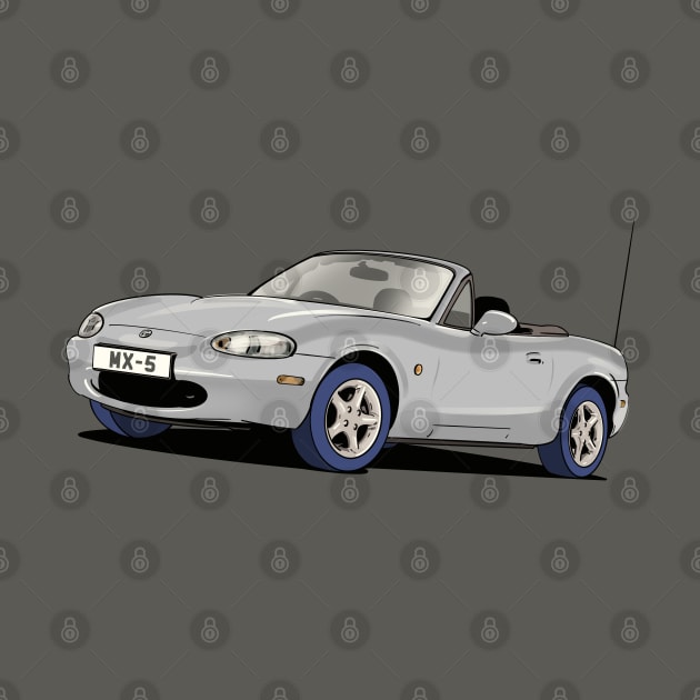 Silver Mazda MX-5 Mk. 2 by Webazoot