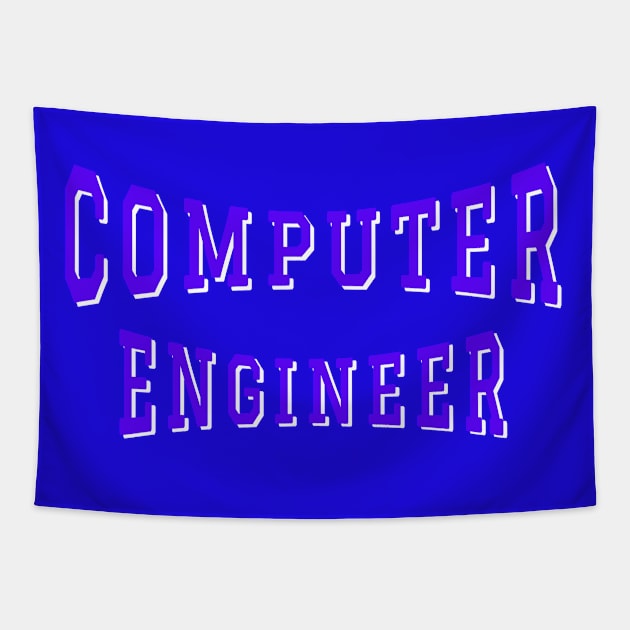 Computer Engineer in Purple Color Text Tapestry by The Black Panther