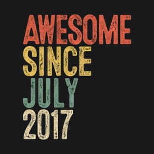 Awesome Since July 2017 3rd Birthday Gifts 3 Year Old T-Shirt