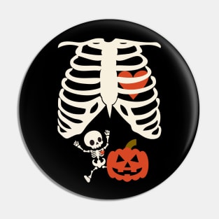 Skeleton Baby Pregnant Xray Rib Cage Halloween Costume Pin