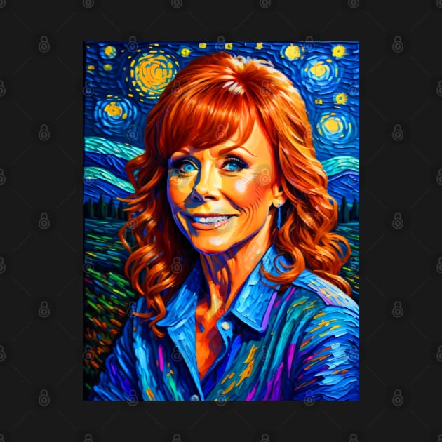 Reba McEntire in Starry night by FUN GOGH