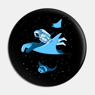 Astronaut traveling in blanket fish Pin