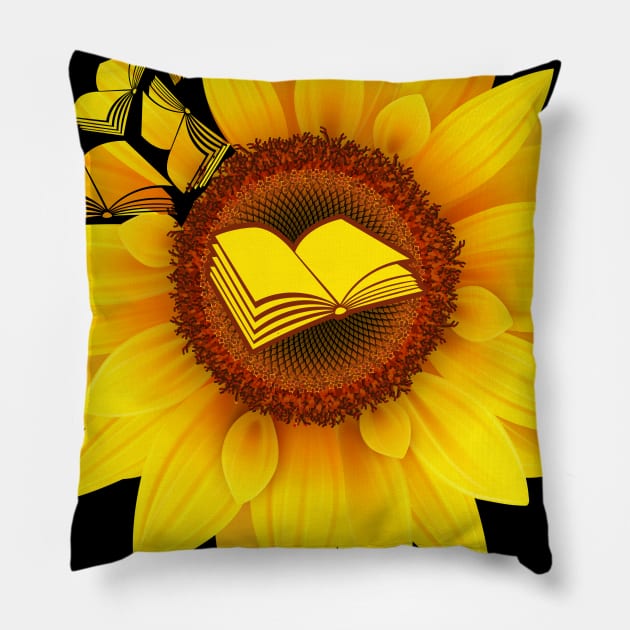 Library Lady - Sunflower Library Lady Pillow by cruztdk5