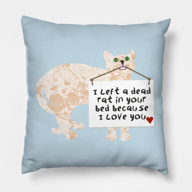 Cat's Valentine Pillow by MarbleCloud