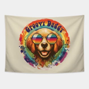 Groovy Daddy Dog with Rainbow Tapestry