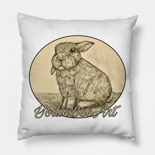 Grumpy Bunny - Limited Release : YollieBeeArt Pillow