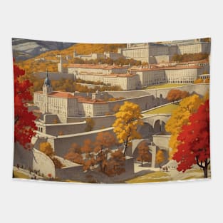 El Escorial Spain Travel Tourism Retro Vintage Tapestry