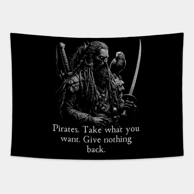 Pirate With A Parrot Tapestry by OddlyNoir