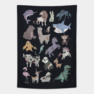 Cool Collection of Zombie Animals // Zombie Sloth Unicorn Tiger Lion T-Rex Tapestry