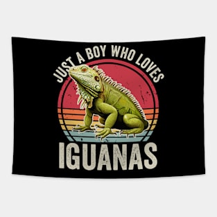 Just A Boy Who Loves Iguanas Funny Iguana Tapestry