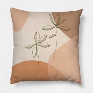 Minimalist Botanical Line Art Pillow