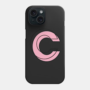 C Letter Initial Monogram Modern Pink Linear Phone Case