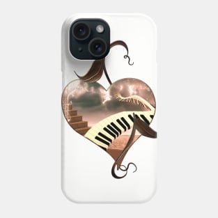 Wonderful curved piano on the beach Phone Case