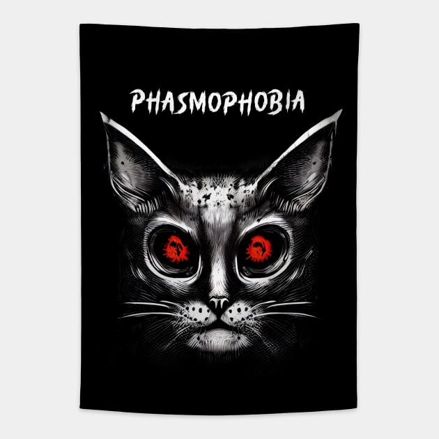 Phasmophobia ghost cat Tapestry by PetODesigns