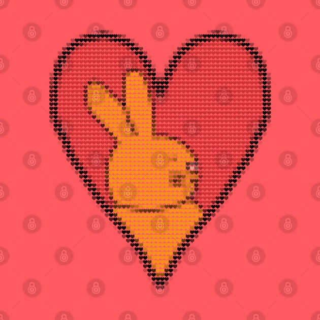 My Bunny Valentines Day Heart Filled with Hearts by ellenhenryart