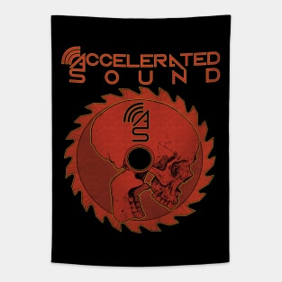 Accelerated Sound Logo and Skull Tapestry