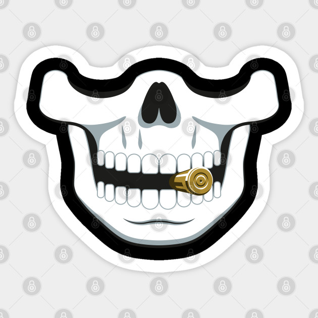 Cool Face Masks Funny Skull Bullet Mouth Skull Bullet Sticker Teepublic Au