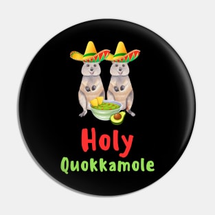 Funny Quokka lover guacamole pun Sombrero Cinco de Mayo Pin