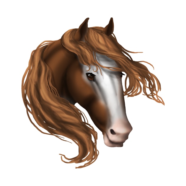 Horse Head - Bald Face Brown Eyes by FalconArt