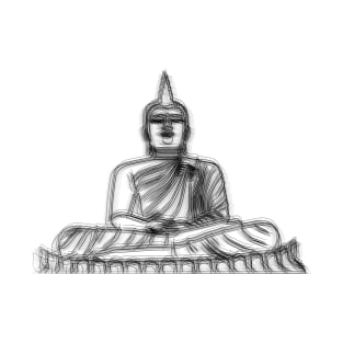 Line Drawing Thailand Buddha Illustration T-Shirt