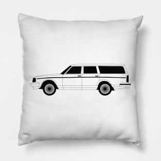 Volvo 245 DL Black Outline Pillow