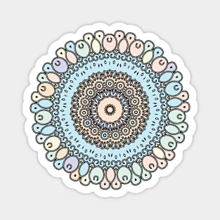 Modern pastel and unicorn Mandala art, floral Classic repeated pattern Magnet