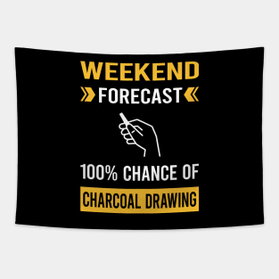 Weekend Forecast Charcoal Drawing Tapestry