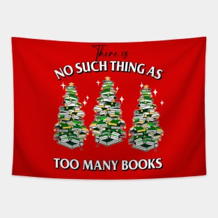 Christmas Book Trees, Librarian, Book Lovers, Reading Literature Tapestry