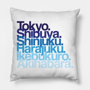 Tokyo Districts (blues) Pillow