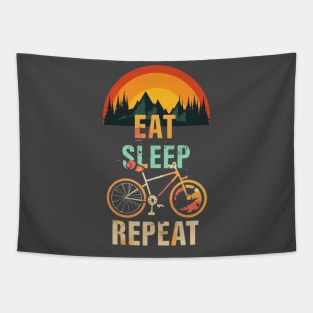 Eat, Sleep, Bike, Repeat Tapestry